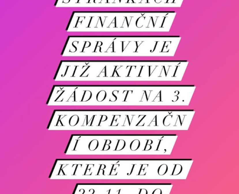 Žádosti na 3. kompenzační období jsou již aktivní